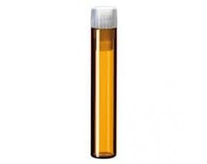 Kinesis Shell Vial, 15 mm, Amber Glass, Flat Bottom, 4 mL, with PE Plug; 1000/pk