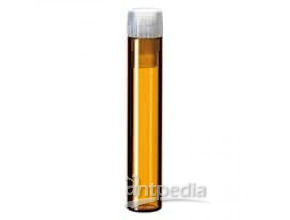 Kinesis Shell Vial, 15 mm, Amber Glass, Flat Bottom, 4 mL, with PE Plug; 1000/pk