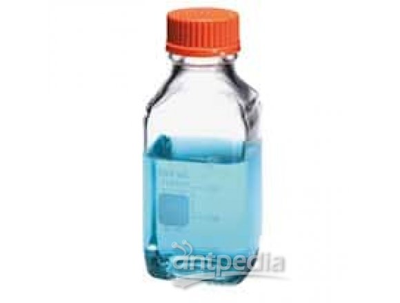 Pyrex 1396-1L 1396 Glass Media Bottle, Square, 1000 mL, 10/cs