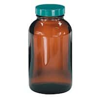Qorpak GLC-02192 Precleaned <em>Amber</em> Glass <em>Wide-Mouth</em> <em>Bottle</em>, 120 <em>mL</em>, PTFE-lined <em>cap</em>, 24/Cs