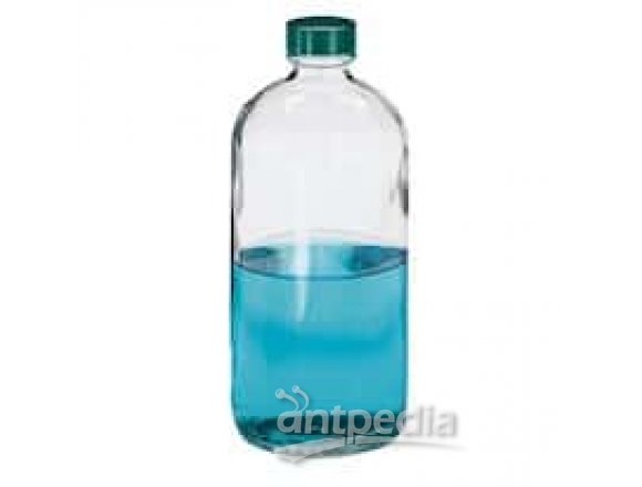 Qorpak 2B04 QGTV Precleaned Narrow Mouth Glass Bottle 120 mL, 22 mm Neck, PTFE-lined Cap