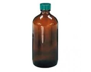 Qorpak 2A02 QGTV Precleaned Amber Glass Bottle, NM, PTFE Cap; 60 mL, 24/Cs