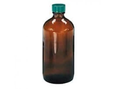 Qorpak 2A32 QGTV Precleaned Amber Glass Bottle, NM, PTFE Cap; 960 mL, 12/Cs