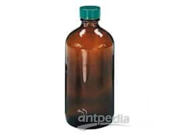 Qorpak 2A04 QGTV Precleaned Amber Glass Bottle, NM, PTFE Cap; 120 mL, 24/Cs
