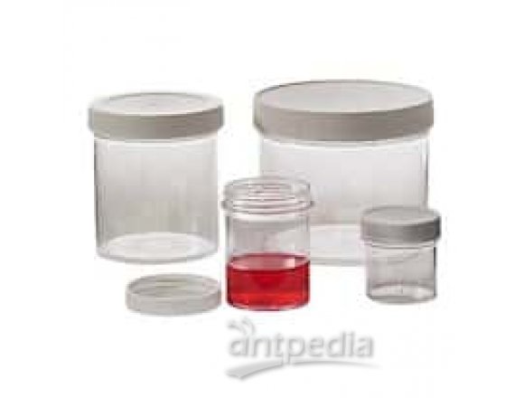 Qorpak 3812 Wide-Mouth Sample Containers, Polystyrene (PS), 240 mL