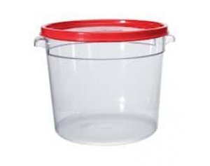 Round Container with Handle, PC, 22 Qt, 6 Pk