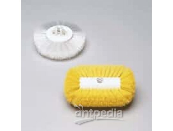 Oval tank brush, X-shaped nylon bristles, yellow, 9