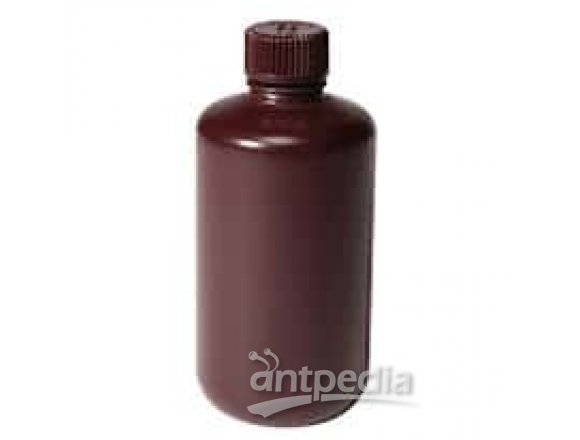 Thermo Scientific Nalgene DS2085-0004 Narrow-Mouth Amber Economy Bottle, HDPE, 125 mL, 12/pk