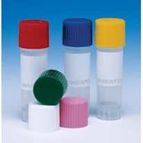 DWK Life Sciences (Wheaton) W985865 Cyrogenic vial; 2.0 mL, external <em>thread</em>, flat bottom, pink-colored cap