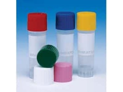 DWK Life Sciences (Wheaton) W985864 Cyrogenic vial; 2.0 mL, external thread, flat bottom, red-colored cap
