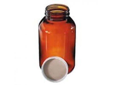 DWK Life Sciences (Wheaton) W216948 Amber Wide-Mouth Bottle, PTFE-Faced Foam-Lined PP Cap, 8 oz, 24/cs