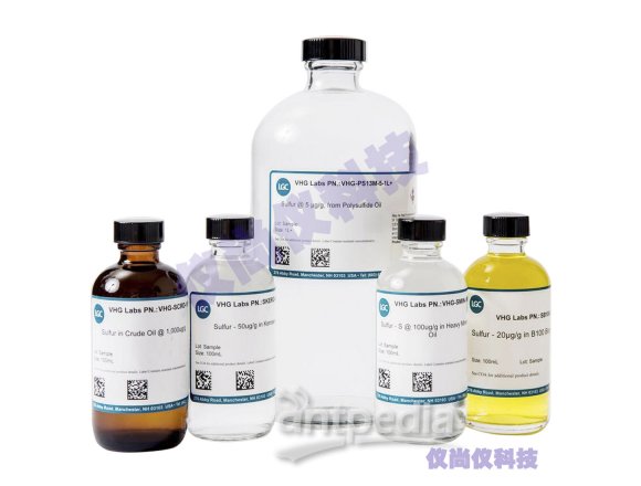 VHG 矿物油中的硫标，适用于 ASTM D2622、D4294、D5453、D7039、D7212、D7220