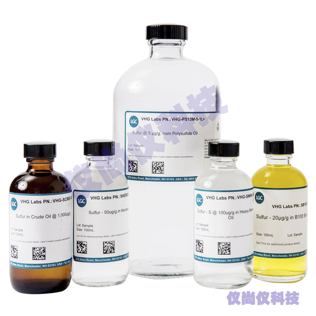 VHG <em>原油</em>和<em>渣油</em>中的硫标，适用于ASTM D2622、D4294