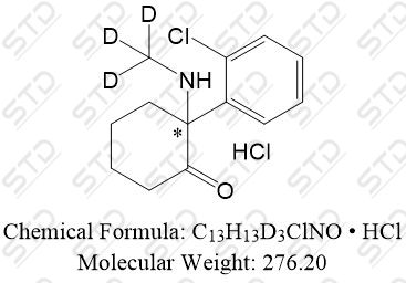 *<em>盐酸</em><em>氯胺酮</em>-d3 1073254-49-5 C13H13D3ClNO • HCl