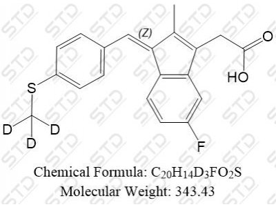 舒林酸杂质3-d3（舒林酸EP杂质C-d3） 250608-66-3 C20H14D3FO2S
