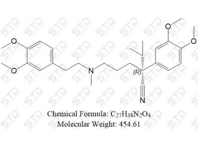 盐酸维拉帕米杂质45 (维拉帕米R异构体) 52-53-9 C27H38N2O4
