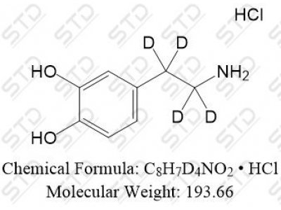 盐酸多巴胺-d4 203633-19-6 C8H7D4NO2 • HCl