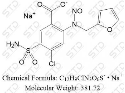 呋塞米杂质40 (N-亚硝基呋塞米) 2708280-93-5 C12H10ClN3O6S