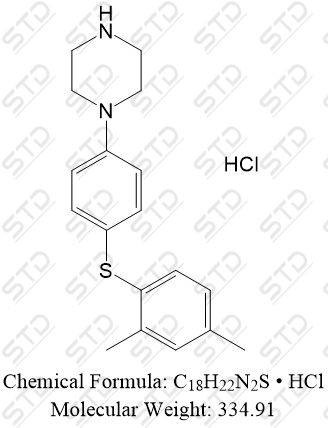 <em>沃</em><em>替</em><em>西</em><em>汀</em><em>杂质</em>17 盐酸盐 1815608-51-5(<em>free</em> <em>base</em>) C18H22N2S • HCl