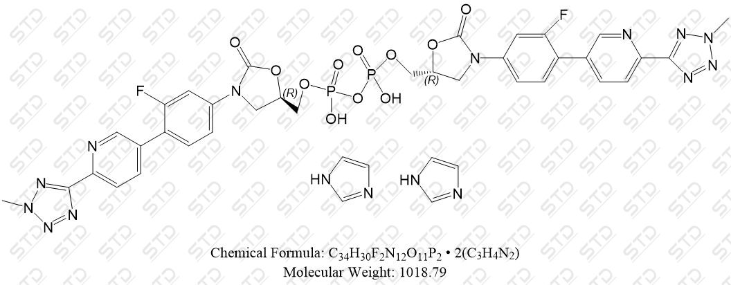 特地唑胺杂质50 二咪唑盐 1256966-04-7  C34H30F2N12O11P2 • 2(C3H4N2