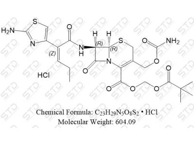头孢卡品酯盐酸盐 147816-23-7 C23H29N5O8S2 • HCl