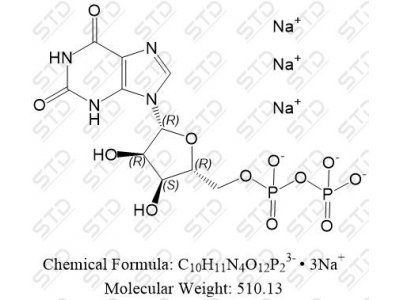黄嘌呤核苷杂质21三钠盐 84215-50-9 C10H11N4O12P23- • 3Na+
