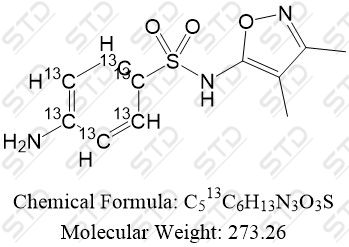 <em>磺胺</em><em>二甲</em><em>嘧啶</em><em>杂质</em><em>15</em>-13C6 <em>1334378-46-9</em> <em>C513C6H13N3O3S</em>