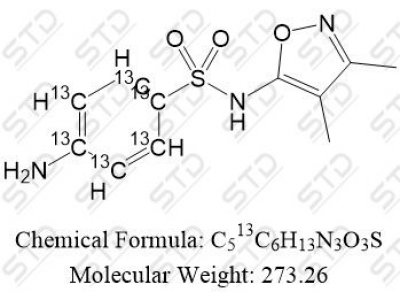 磺胺二甲嘧啶杂质15-13C6 1334378-46-9 C513C6H13N3O3S