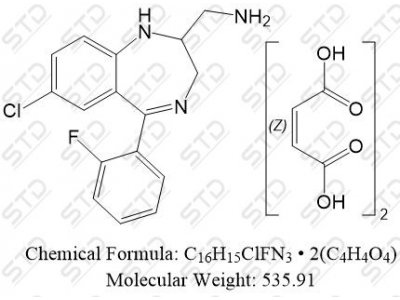 咪达唑仑杂质5 马来酸盐（咪达唑仑EP杂质E 马来酸盐） 59469-29-3 C16H15ClFN3 • 2(C4H4O4)