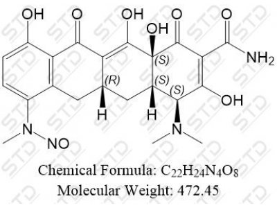 米诺环素杂质29 (N1-亚硝基去甲基米诺环素) 28698-93-3 C22H24N4O8