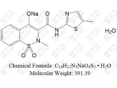 美洛昔康 钠盐 水合物 71125-39-8 C14H12N3NaO4S2 • H2O
