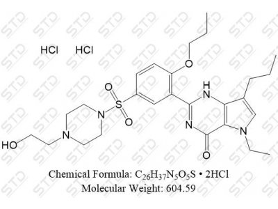 米罗那非 双盐酸盐 862189-96-6 C26H37N5O5S • 2HCl