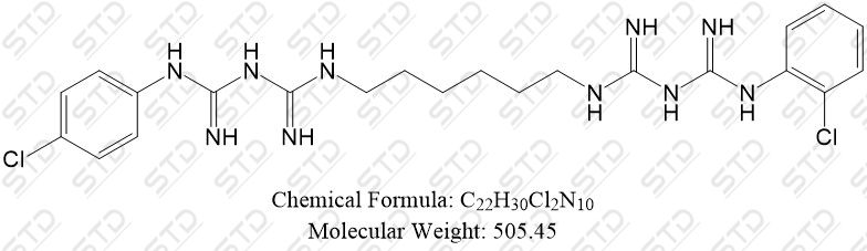 氯己定杂质15 单体(氯己定二葡萄糖酸EP杂质O 单体) 2508008-02-2 C22H30Cl2N10