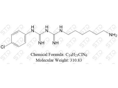 氯己定杂质7 单体 (氯己定EP杂质G  单体) 152504-09-1 C14H23ClN6