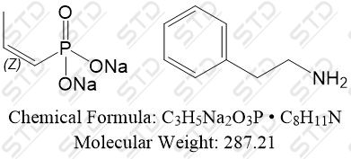 磷霉素氨丁三醇杂质17 二钠盐苯乙胺盐 25383-06-6(free base) C3H5Na<em>2</em>O3P • C8H11N