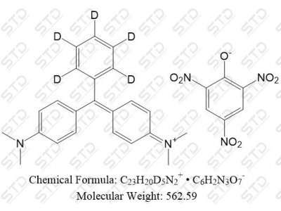[4-[[4-(dimethylamino)phenyl]-(2,3,4,5,6-pentadeuteriophenyl)methylidene]cyclohexa-2,5-dien-1-ylidene]-dimethylazanium;2,4,6-trinitrophenolate 1258668-21-1 C23H20D5N2+ • C6H2N3O7-