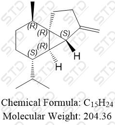 (<em>3aS</em>,3bα,<em>7aR</em>)-Octahydro-7β-methyl-3-methylene-<em>4</em>α-isopropyl-1H-cyclopenta[1,3]cyclopropa[1,2]benzene 13744-15-5 C15H24