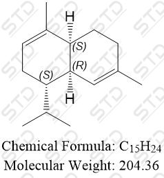<em>Naphthalene</em>, <em>1,2,4a</em>,<em>5,6,8a-hexahydro-4,7-dimethyl-1</em>-(<em>1-methylethyl</em>)-, (<em>1S</em>,<em>4aS</em>,<em>8aR</em>)- <em>10208-80-7</em> <em>C15H24</em>
