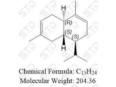 (1S,4aR,8aS)-1-isopropyl-4,7-dimethyl-1,2,4a,5,8,8a-hexahydronaphthalene 523-47-7  C15H24
