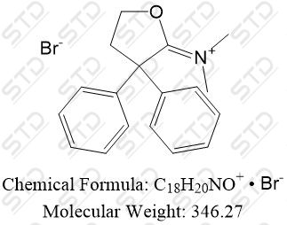 <em>N</em>-(<em>3,3-diphenyldihydrofuran-2</em>(<em>3H</em>)-<em>ylidene</em>)-<em>N-methylmethanaminium</em> <em>bromide</em> 37743-18-<em>3</em> C18H20NO+ • Br-