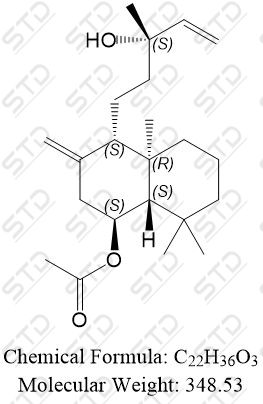 (<em>1S</em>,<em>4</em>S,<em>4aR</em>,8aS)-<em>4</em>-((S)-3-hydroxy-3-methylpent-<em>4-en-1</em>-yl)-<em>4a</em>,8,8-trimethyl-3-methylenedecahydronaphthalen-<em>1</em>-yl acetate 4608-49-<em>5</em> C22H36O3