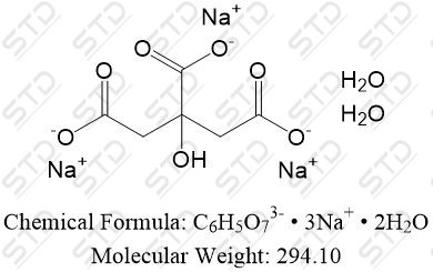 二水合柠檬酸钠 6132-04-3 C6H5O73- • 3Na+ • <em>2H2O</em>