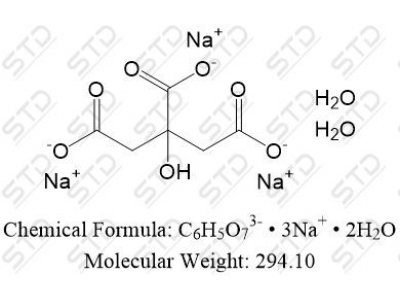 二水合柠檬酸钠 6132-04-3 C6H5O73- • 3Na+ • 2H2O