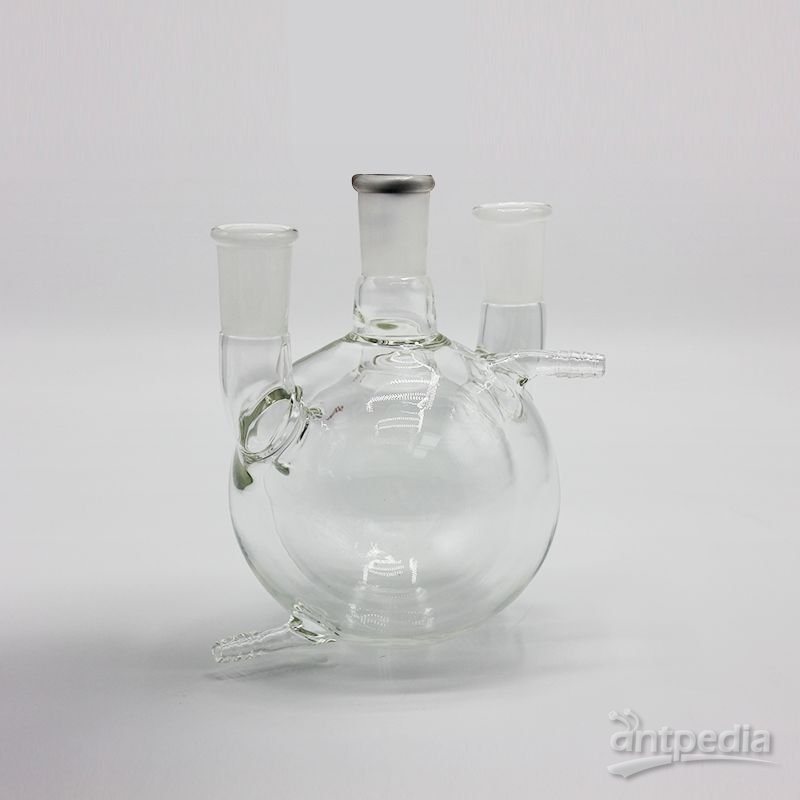芯硅谷 R6975 夹套全包式直三口球瓶,高硼硅玻璃,500ml/1000ml
