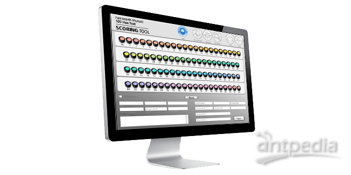 X-Rite/爱色丽 Farnsworth-Munsell 100色相<em>评分</em>软件 用作独立控制测量其他颜色视觉测试的有效性