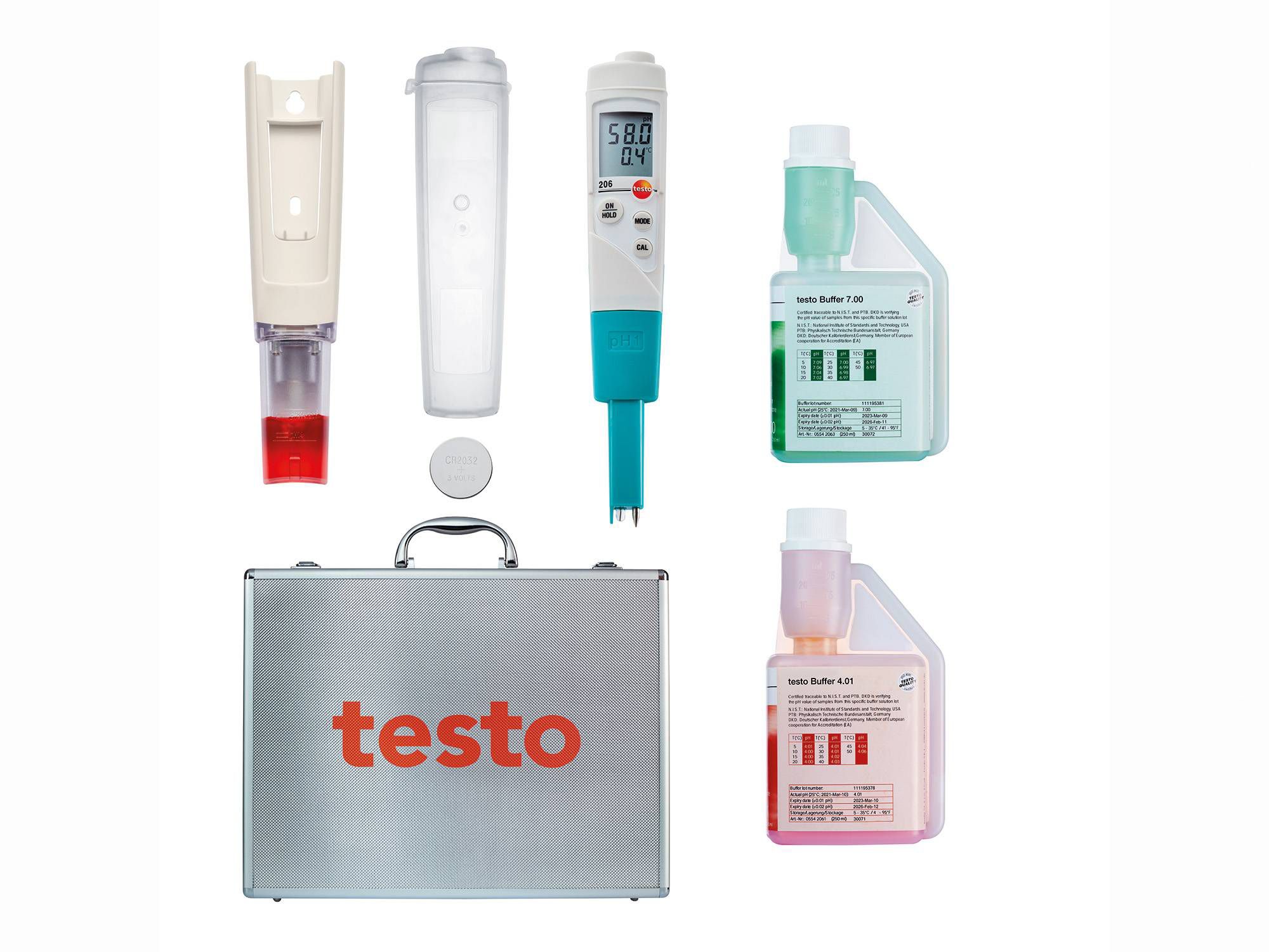 testo 206-pH1 pH酸碱度/温度测量仪套装 - 适用于液体